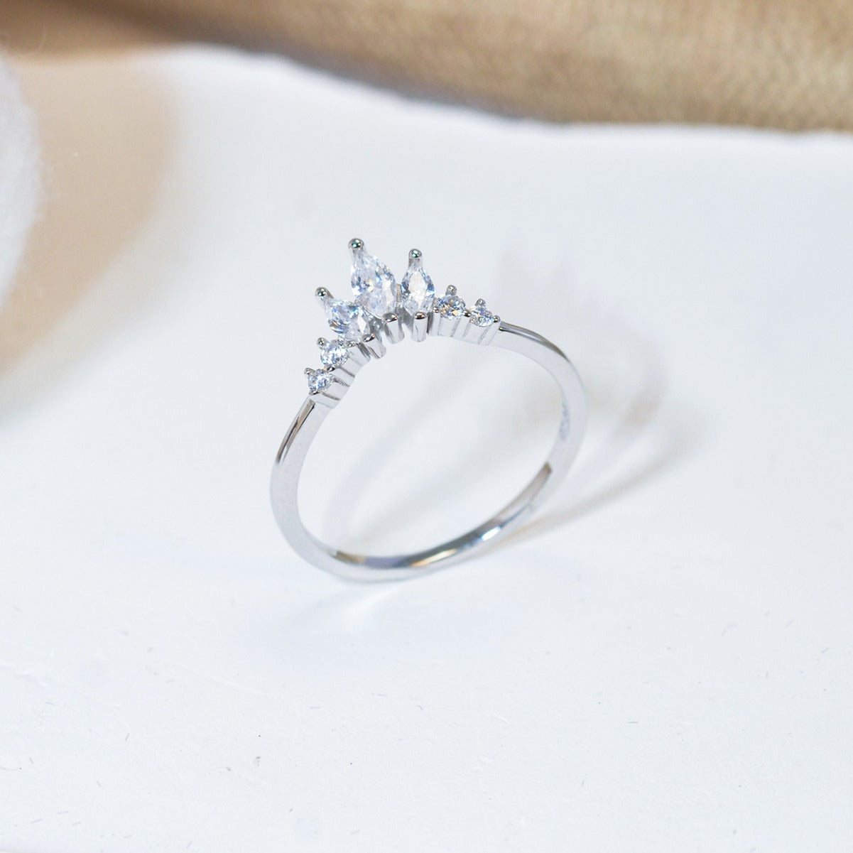 Minimalist Crown Ring in Sterling Silver