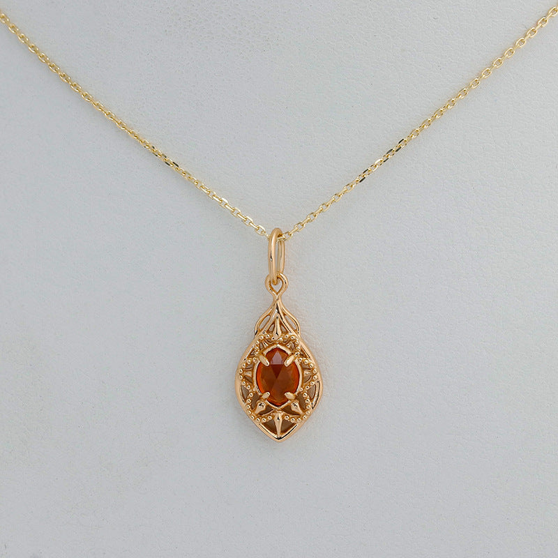 Vintage Ember Garnet Pendant
