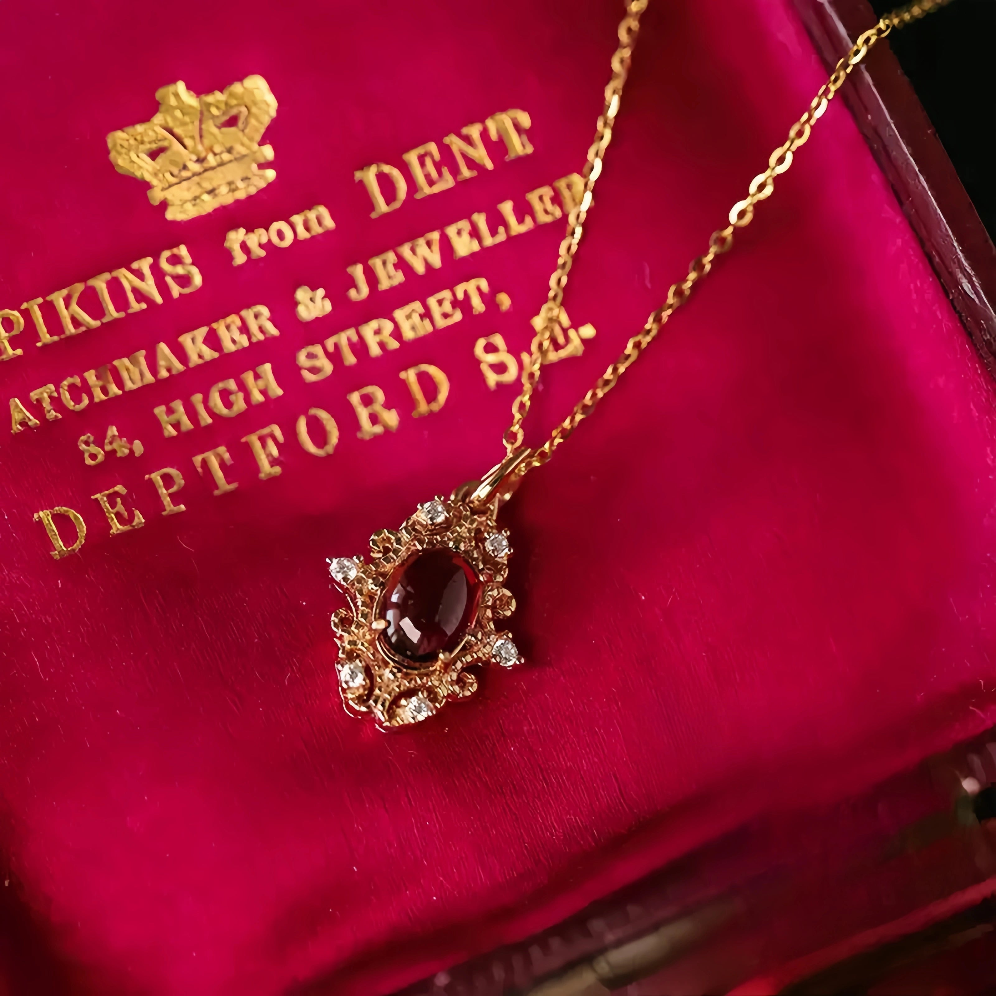 Vintage Bloom Garnet Necklace