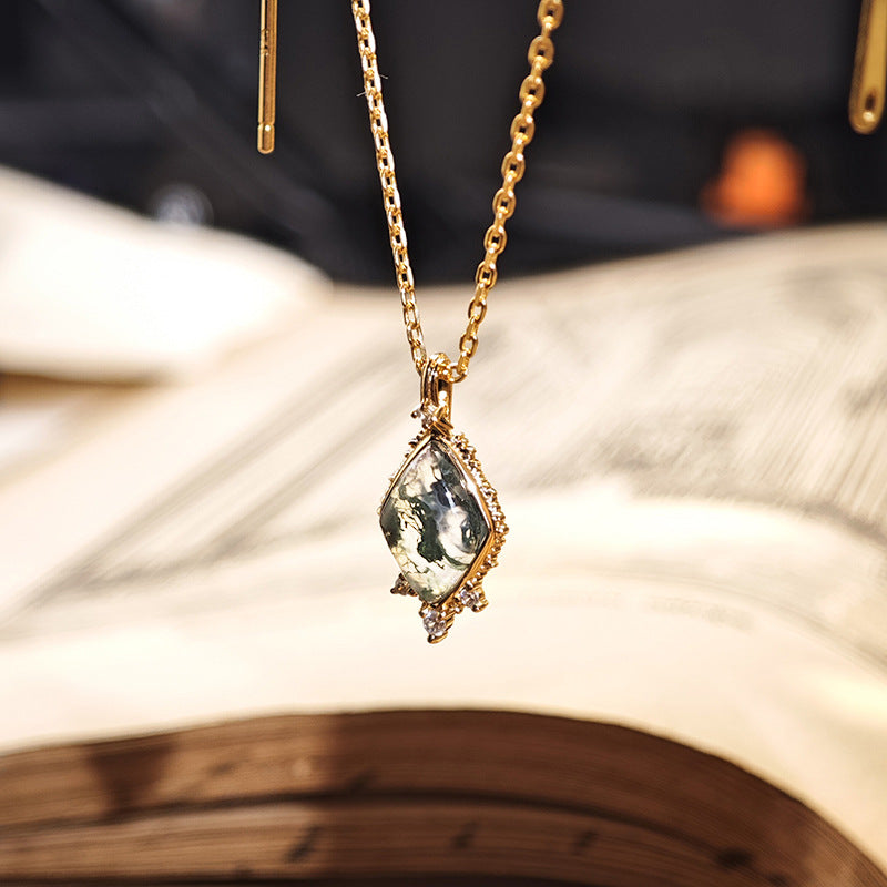 Nature’s Mirror Moss Agate Pendant/Necklace