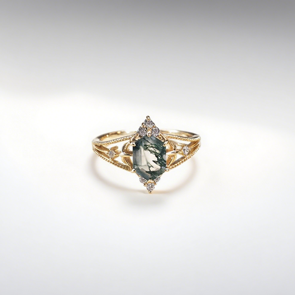 Enchanted Forest Moss Agate Ring