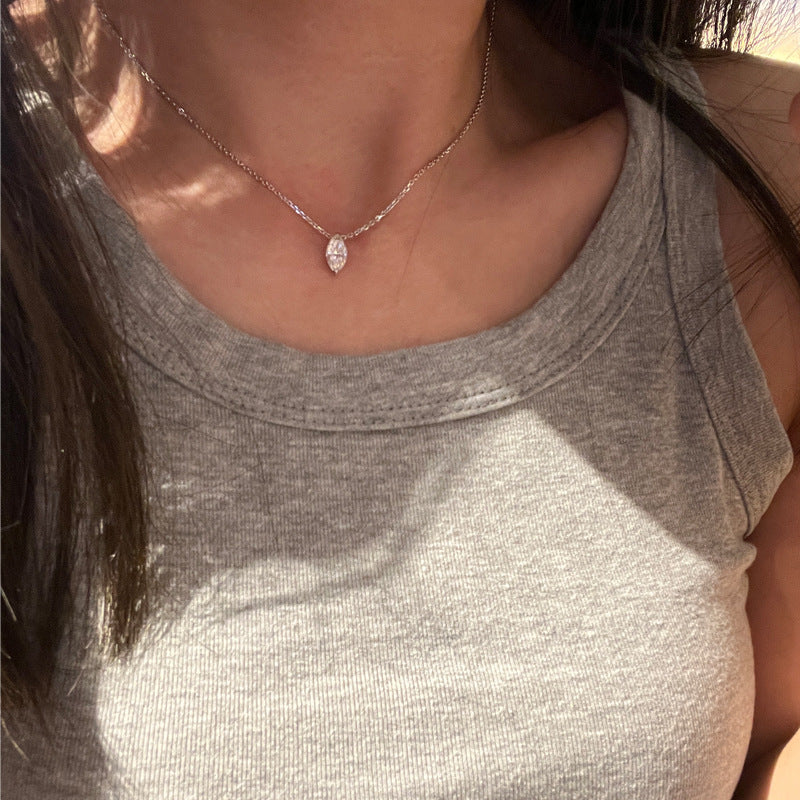 Marquise Moissanite Drop Necklace