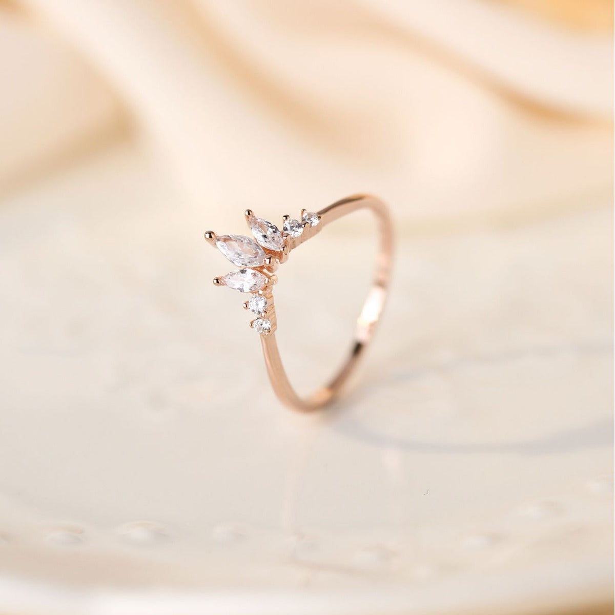 Minimalist Crown Ring in Sterling Silver