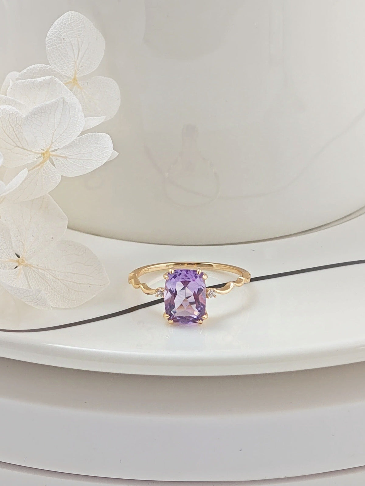 Moonlit Amethyst Stacking Ring