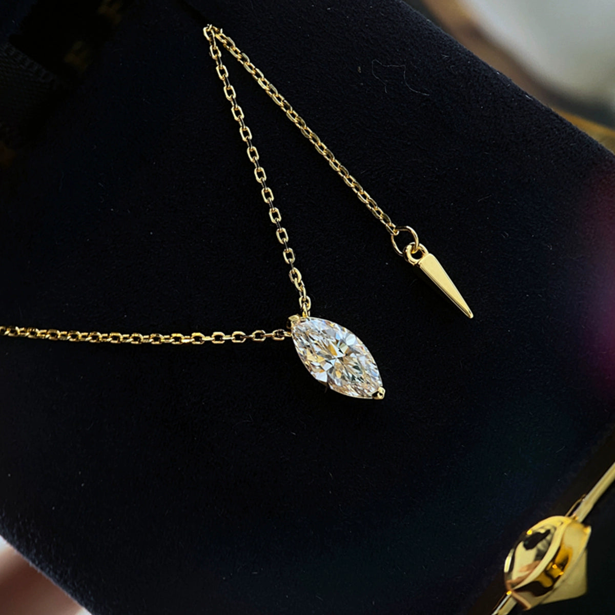 Marquise Moissanite Drop Necklace