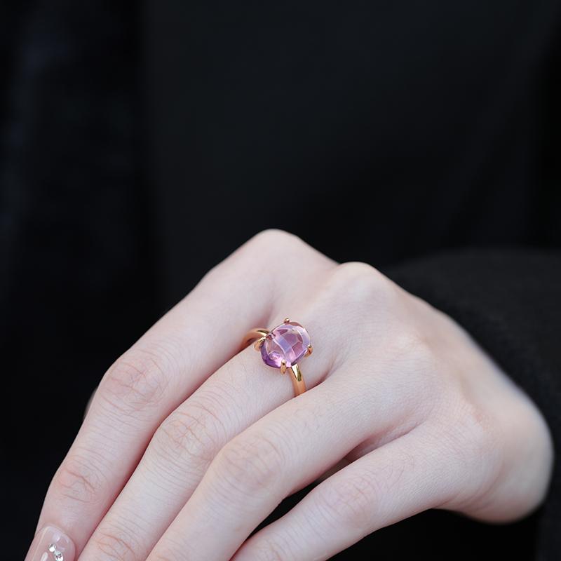 Irregular Amethyst Sterling Silver Ring