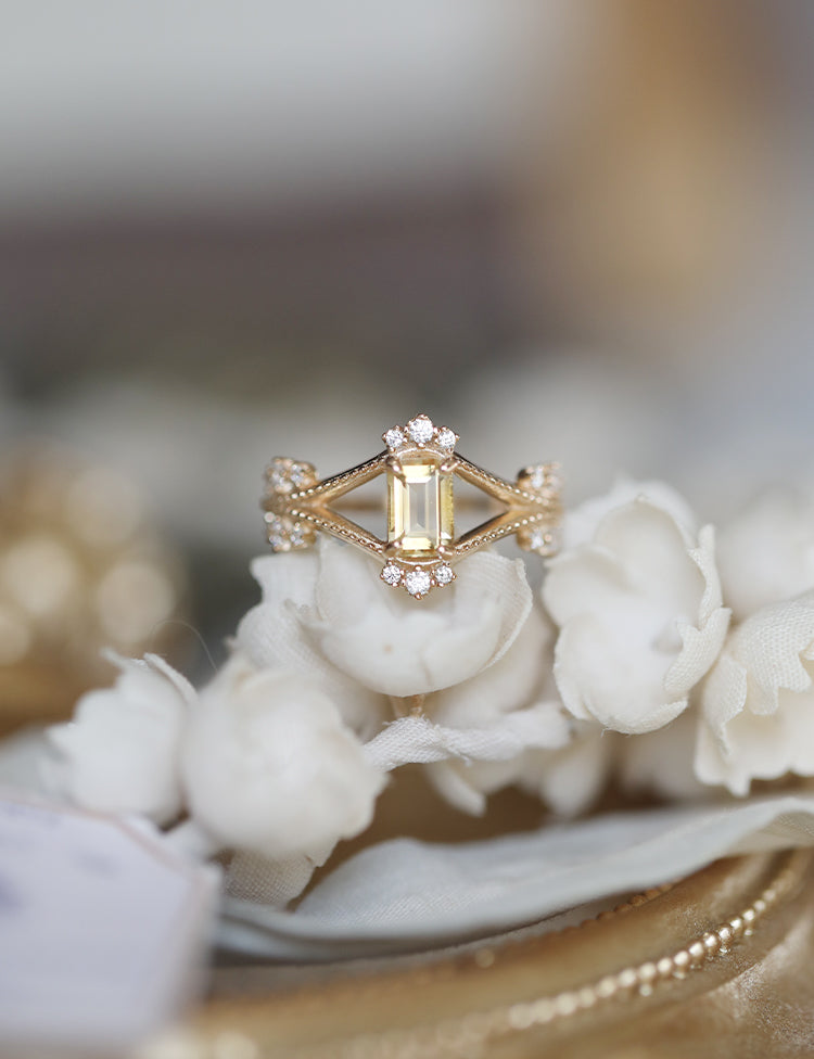 Vintage Citrine Crown Ring