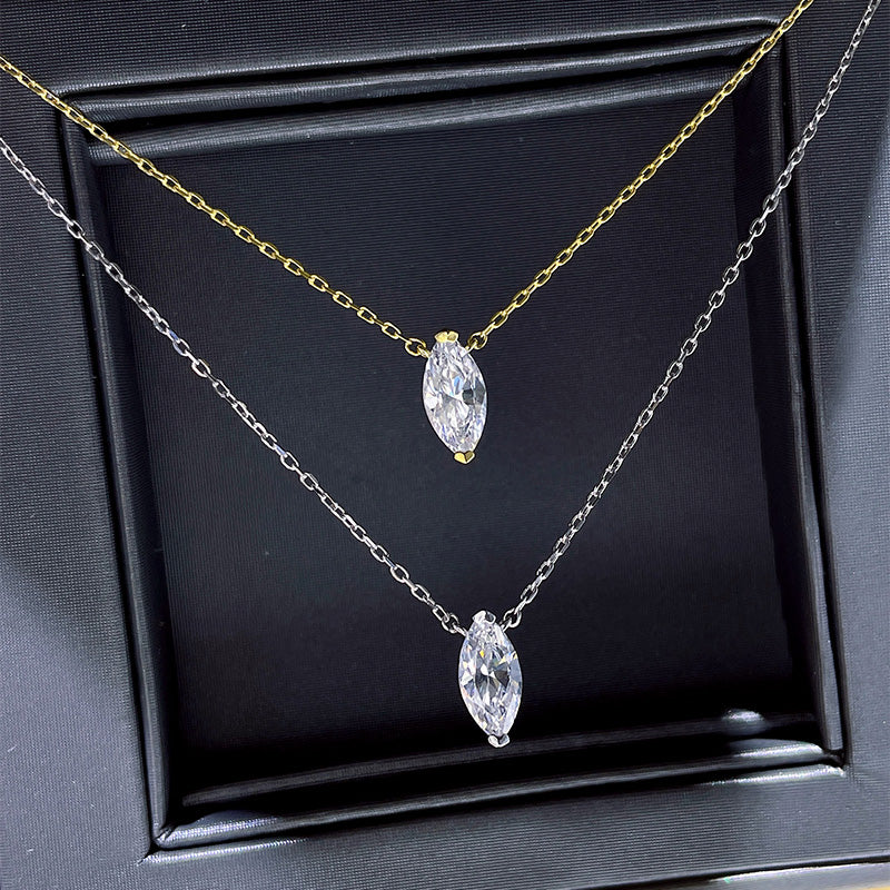 Marquise Moissanite Drop Necklace