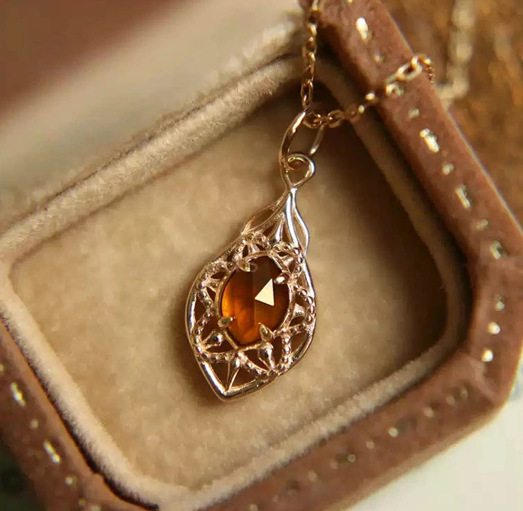 Vintage Ember Garnet Pendant
