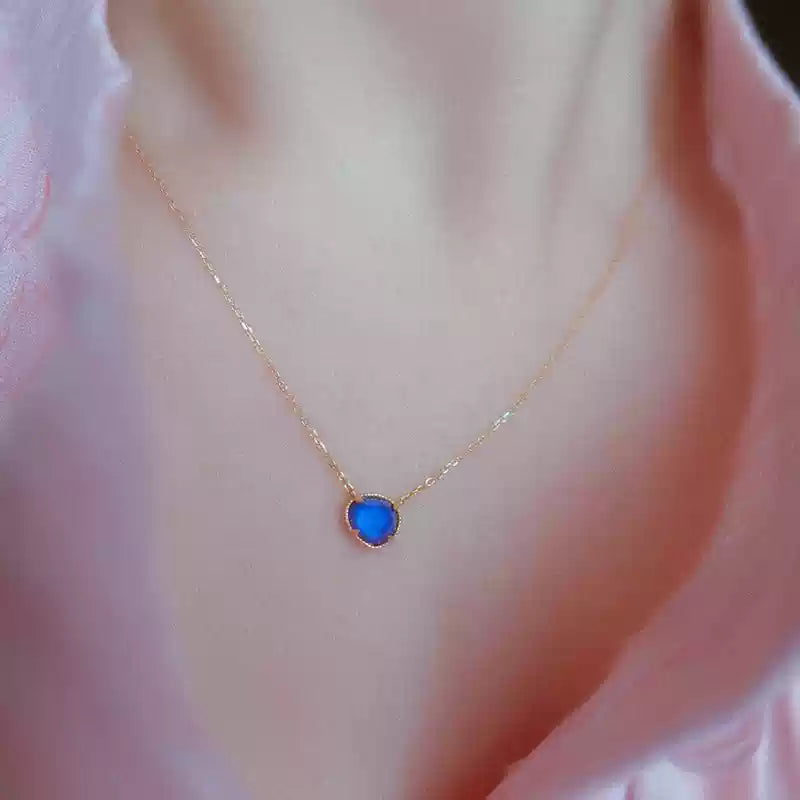 Midnight Lapis Minimal Necklace