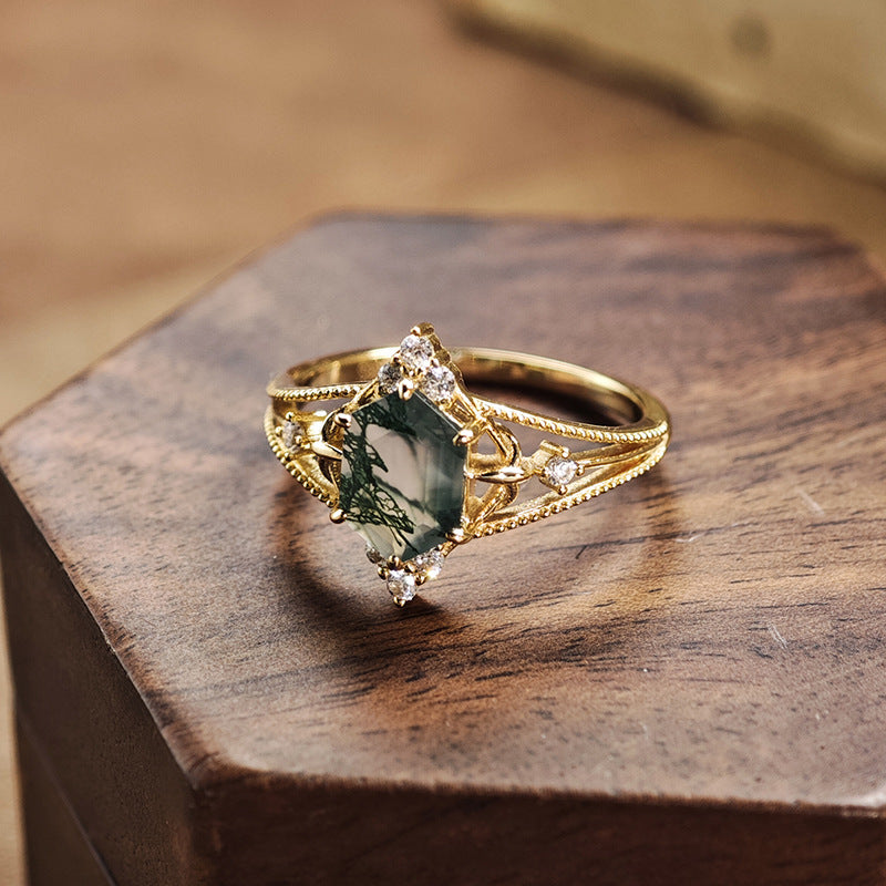 Enchanted Forest Moss Agate Ring