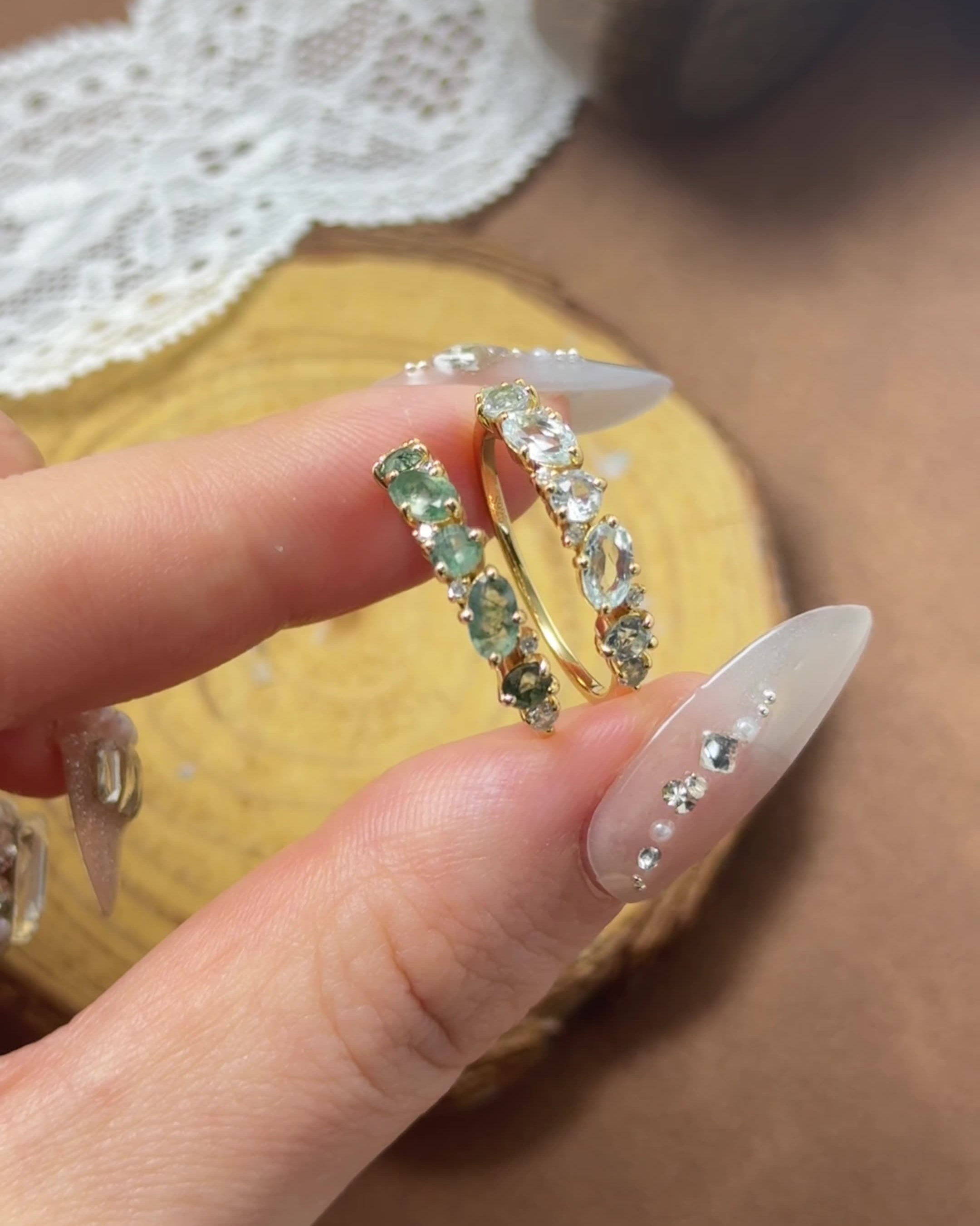 Skyline Spark Blue Topaz Line Ring
