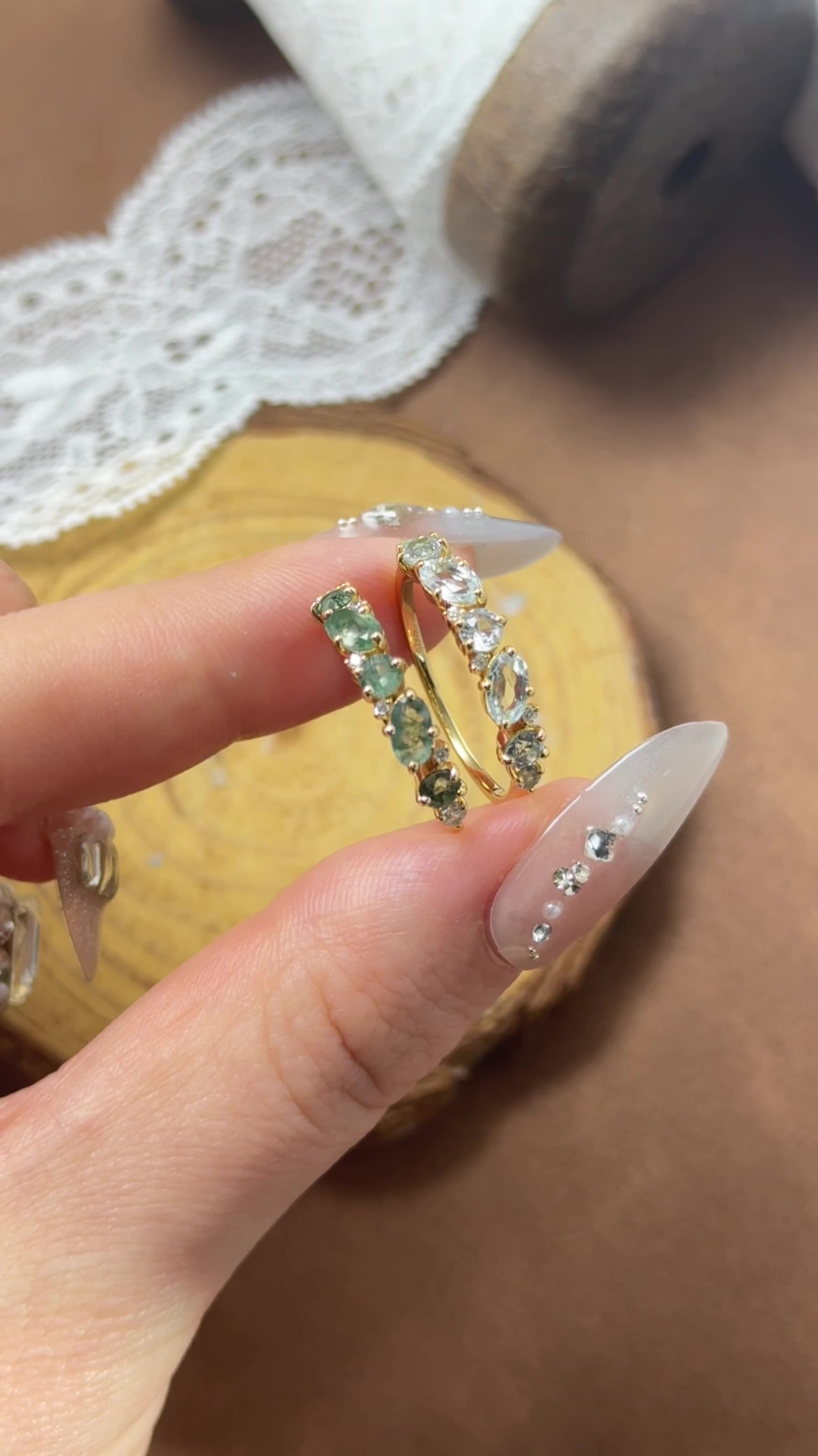 Skyline Spark Blue Topaz Line Ring