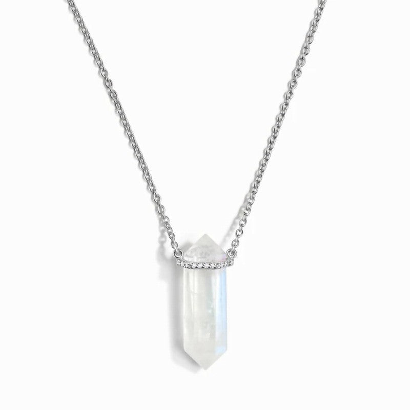 Minimalist Sterling Hexa Moon Necklace