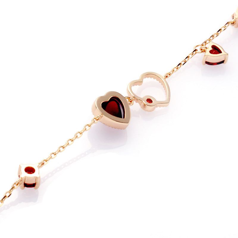 Crimson Heart Garnet Bracelet