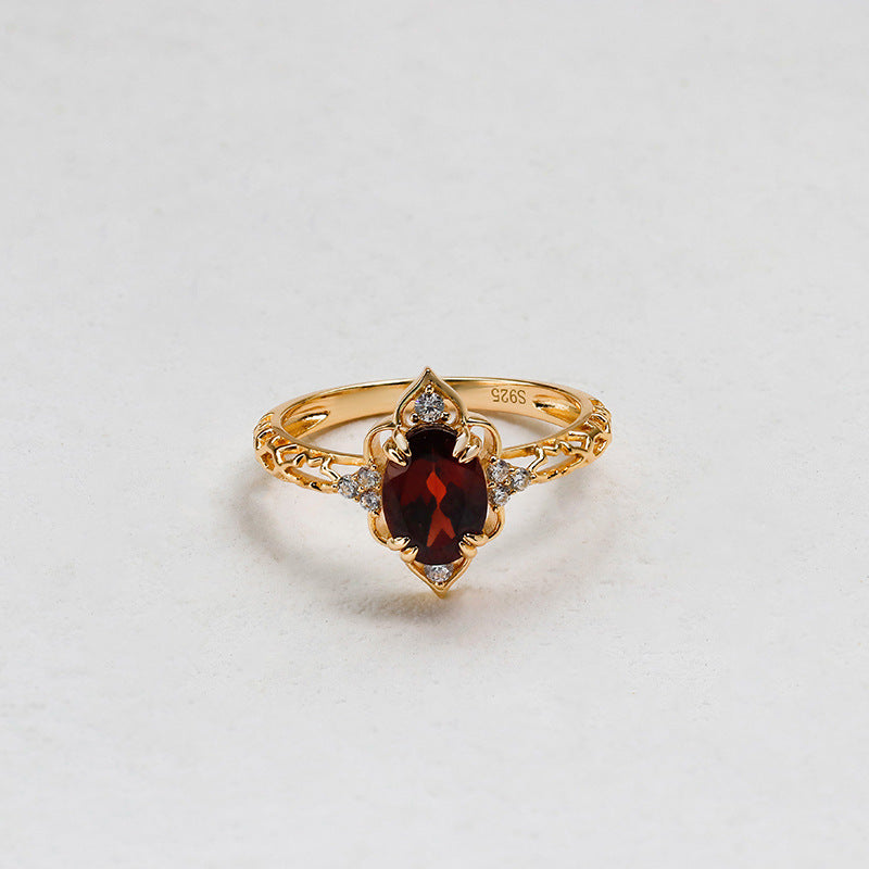 Vintage Crimson Garnet Ring