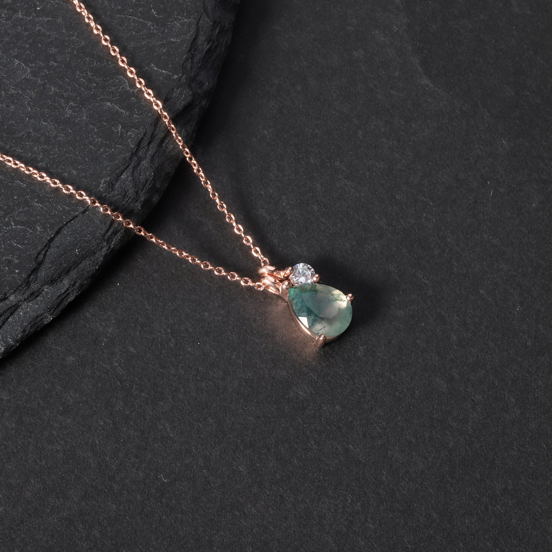 Forest Dew Moss Agate Necklace
