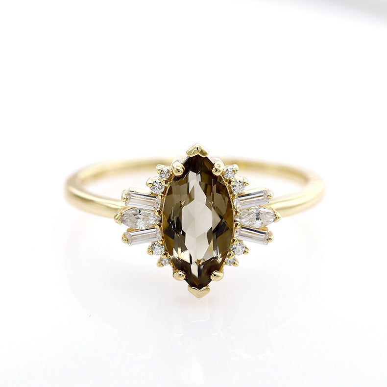 Smoky Radiance Marquise Ring