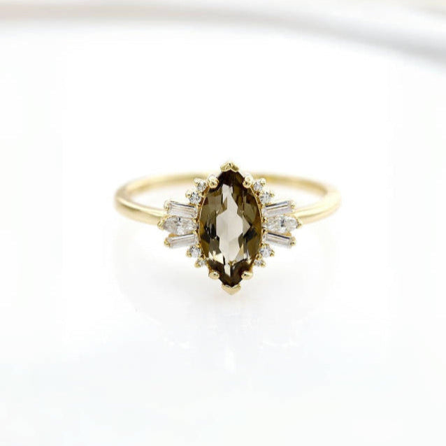 Smoky Radiance Marquise Ring