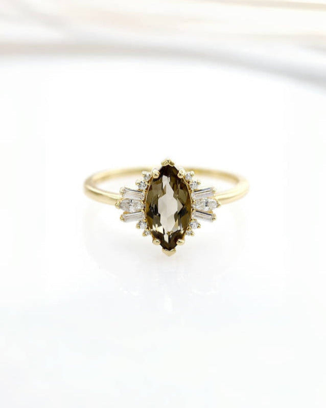 Smoky Radiance Marquise Ring