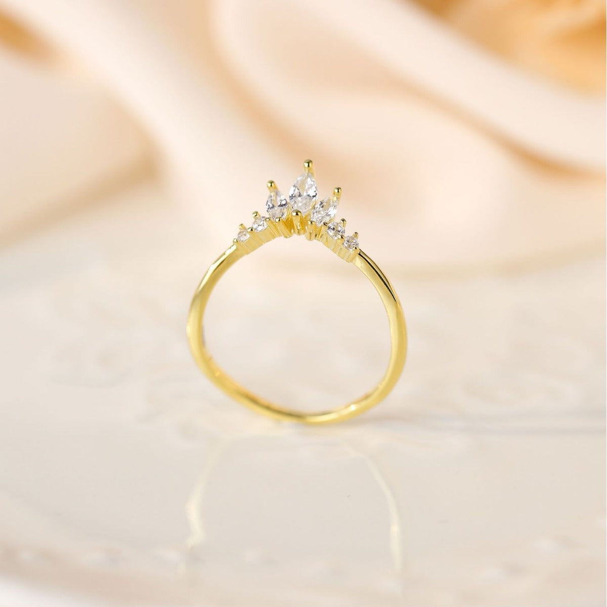 Minimalist Crown Ring in Sterling Silver