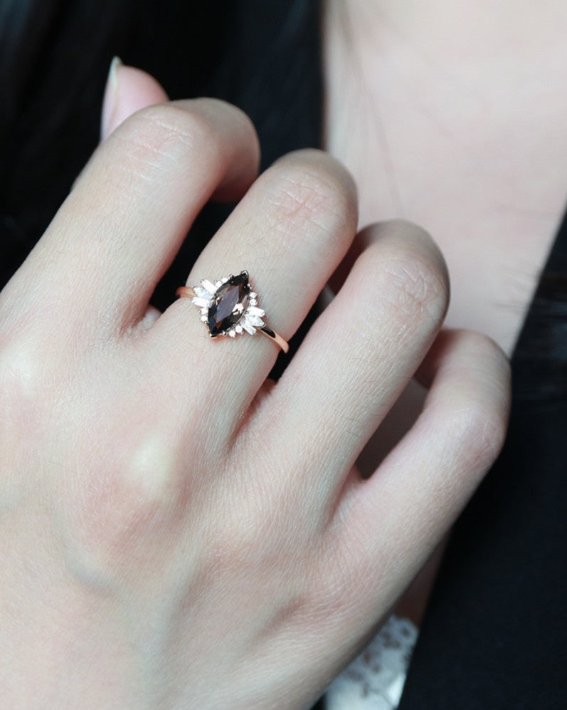 Smoky Radiance Marquise Ring