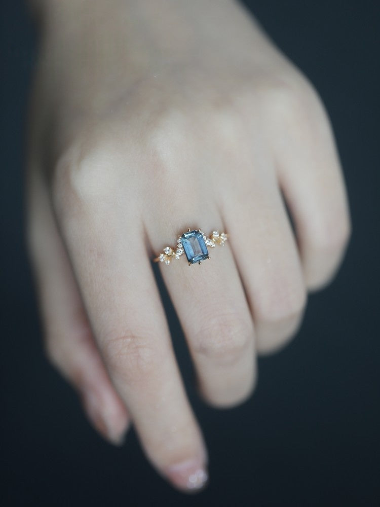 London Blue Emerald-Cut Topaz Ring