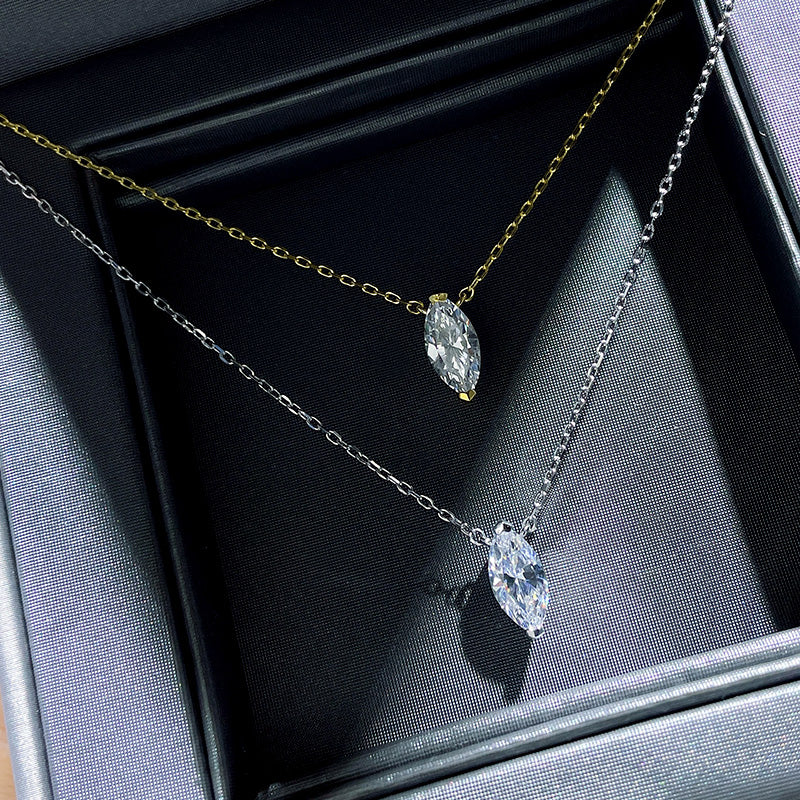 Marquise Moissanite Drop Necklace