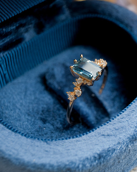 London Blue Emerald-Cut Topaz Ring