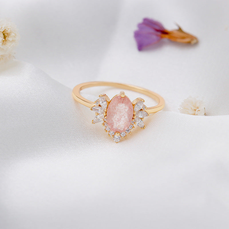 Strawberry Quartz Bloom Ring