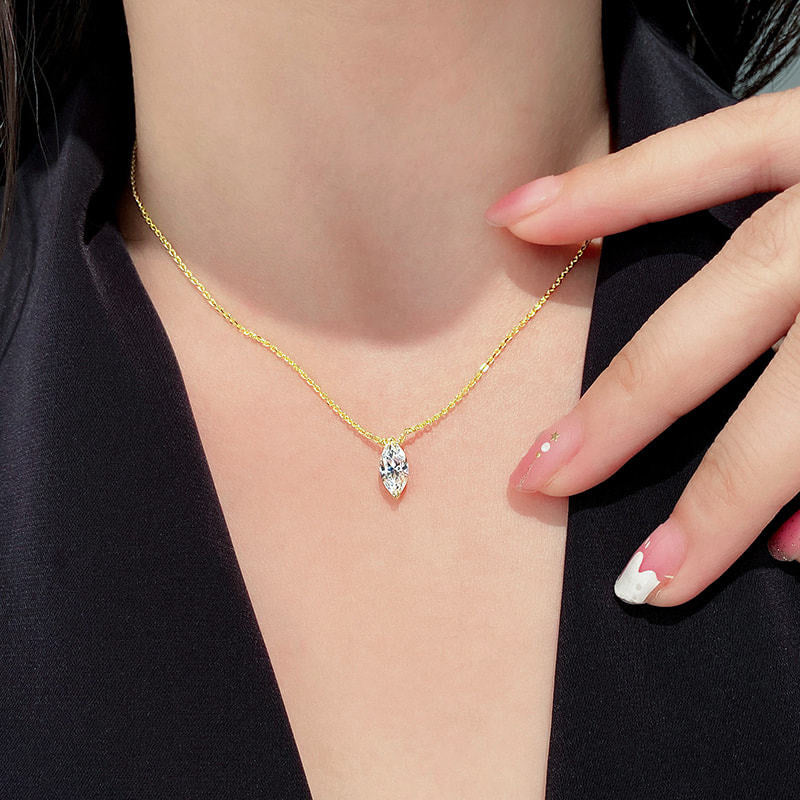 Marquise Moissanite Drop Necklace