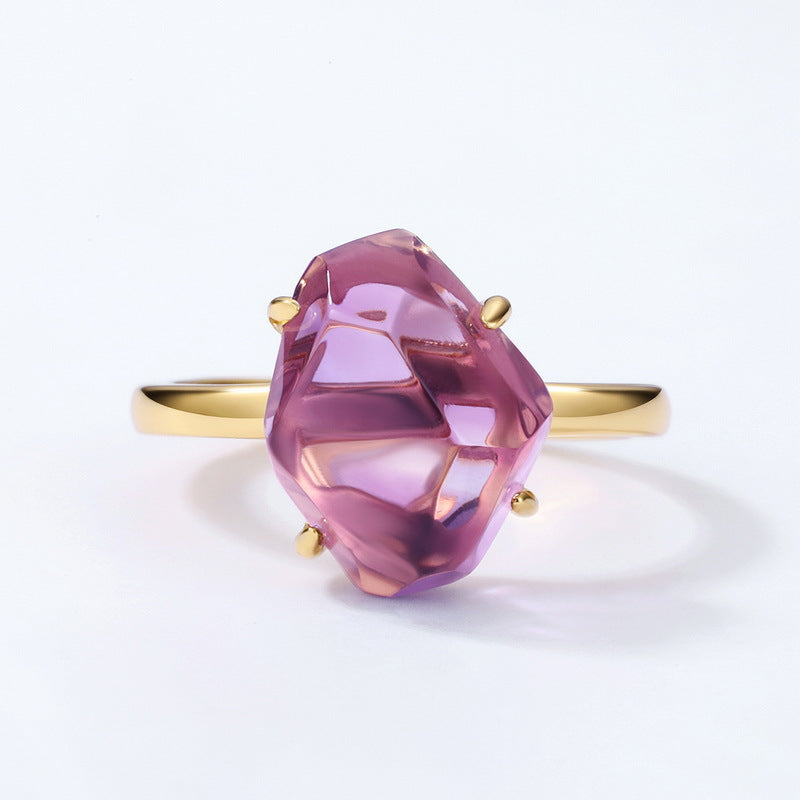 Irregular Amethyst Sterling Silver Ring
