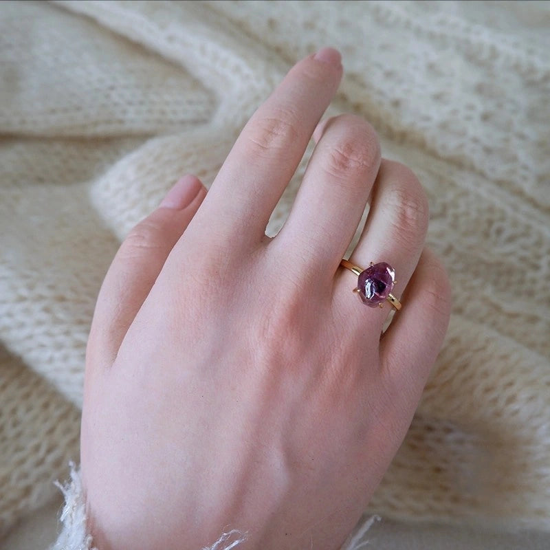 Irregular Amethyst Sterling Silver Ring