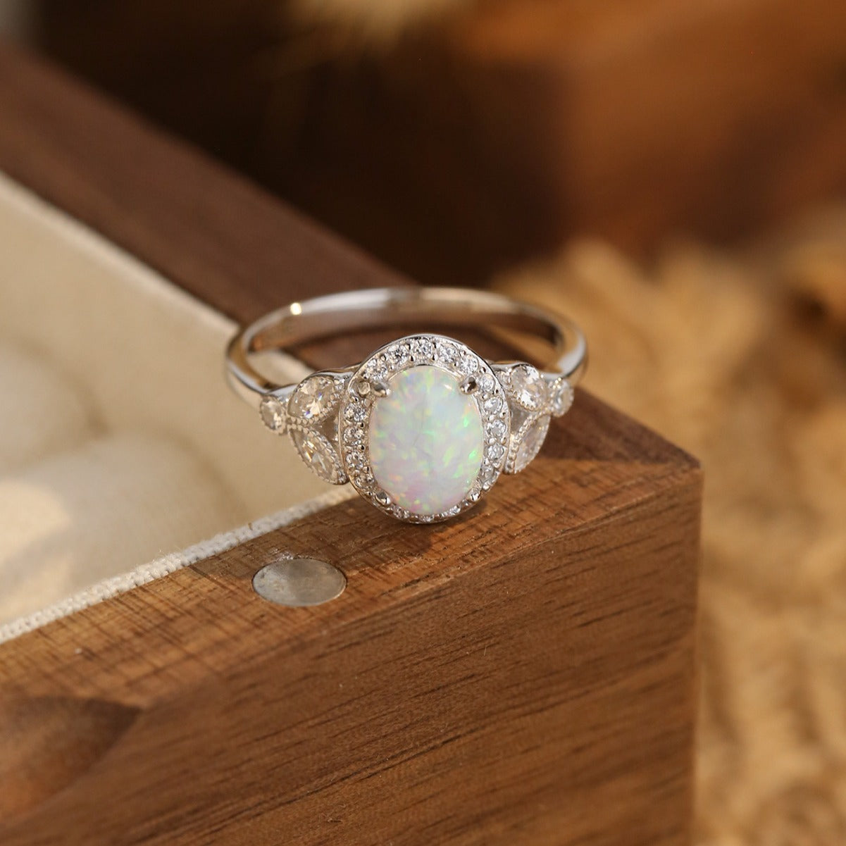 Moonveil Opal Ring