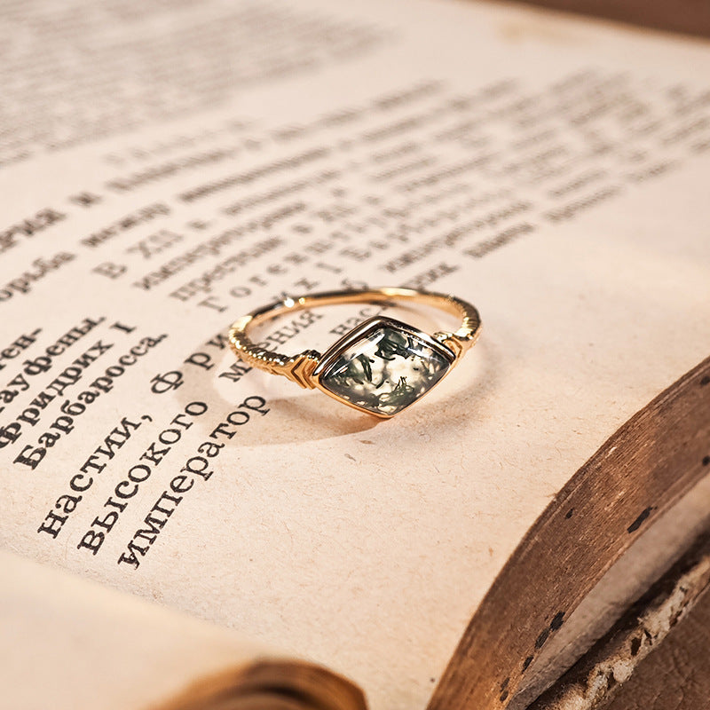 Nature’s Mirror Moss Agate Ring