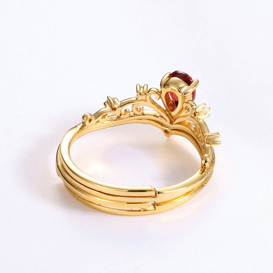 Crimson Crown Ring Set