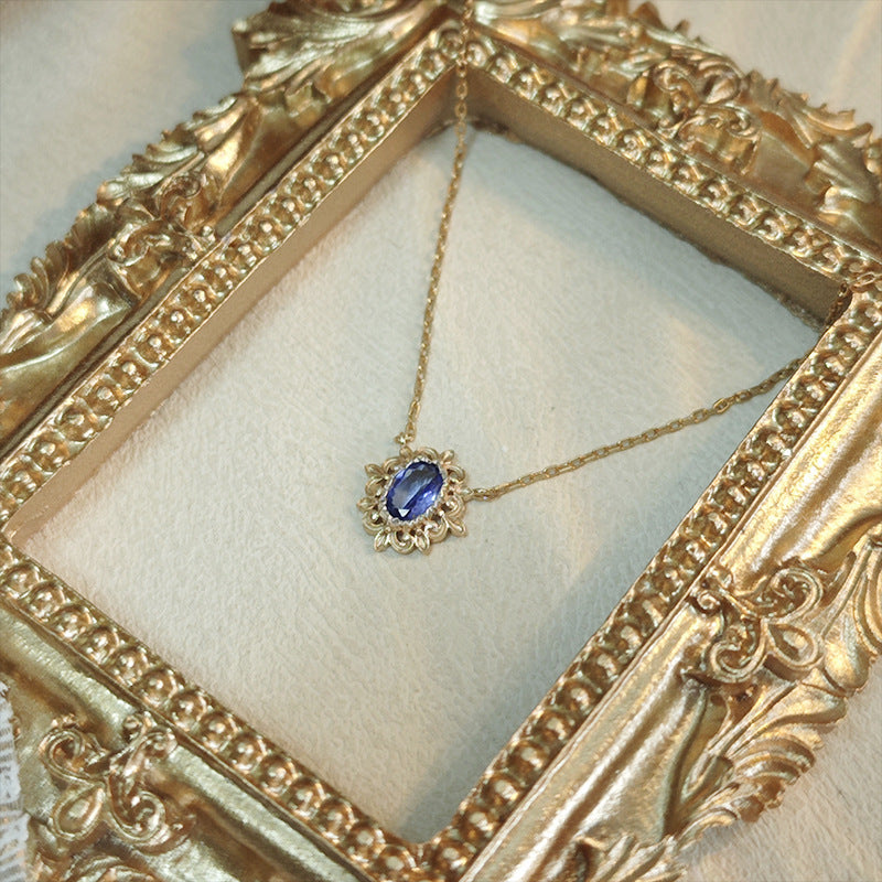 Vintage Oval Cut Tanzanite Necklace