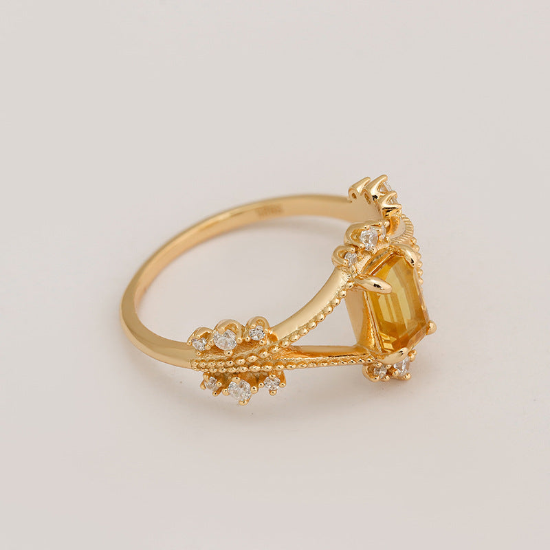 Vintage Citrine Crown Ring