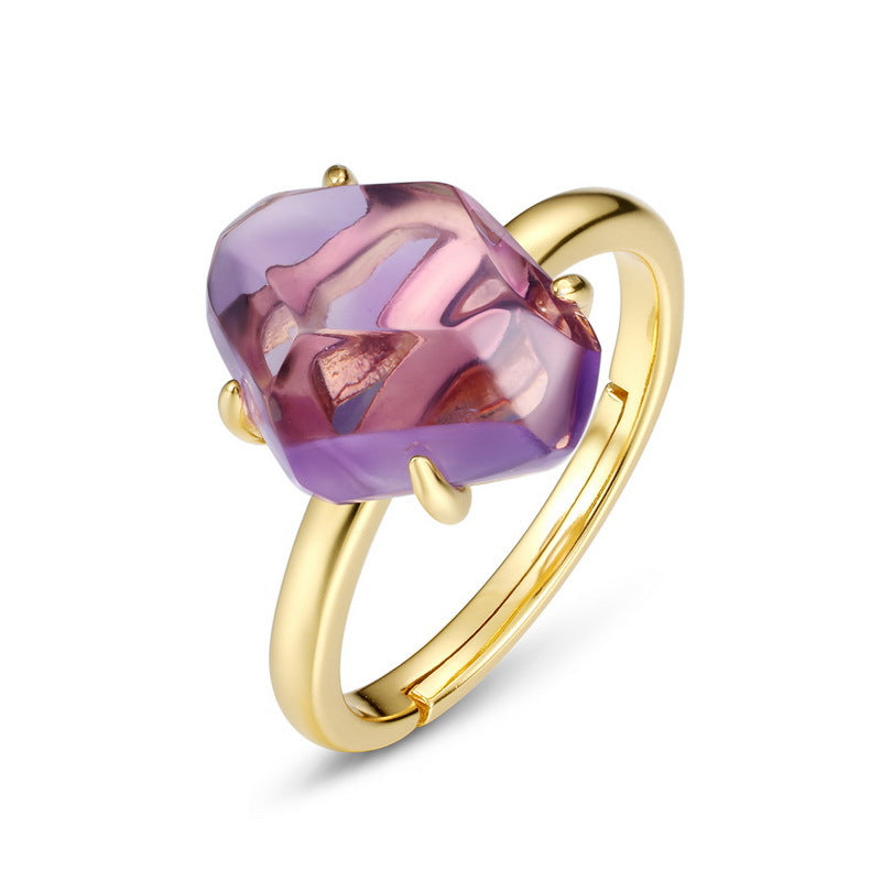 Irregular Amethyst Sterling Silver Ring
