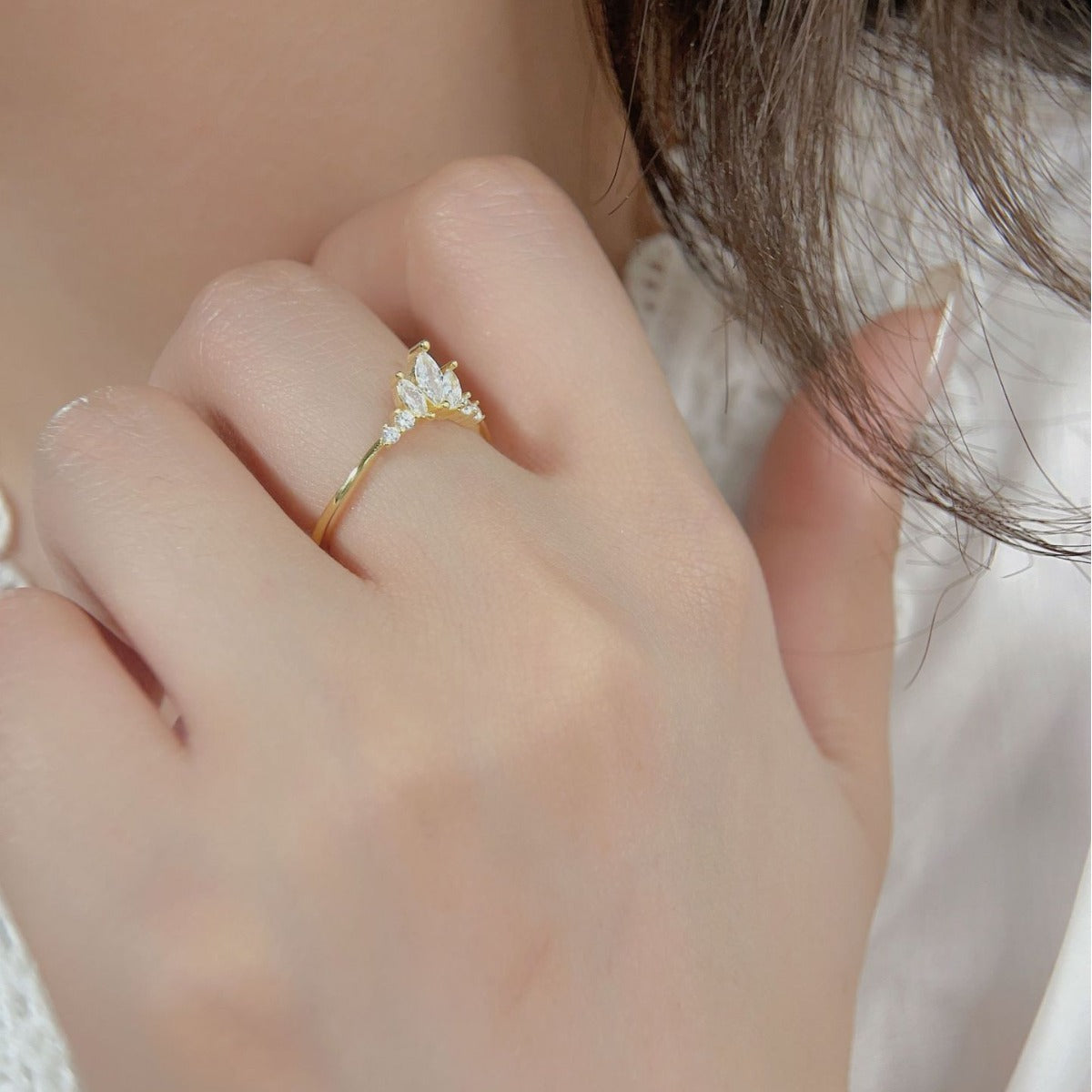 Minimalist Crown Ring in Sterling Silver