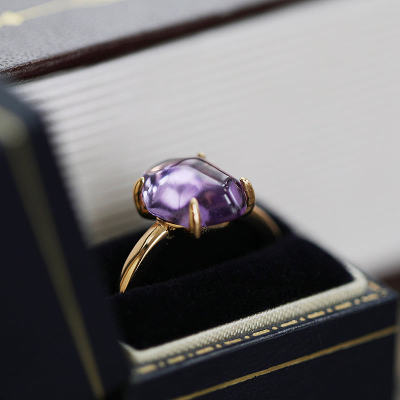 Irregular Amethyst Sterling Silver Ring