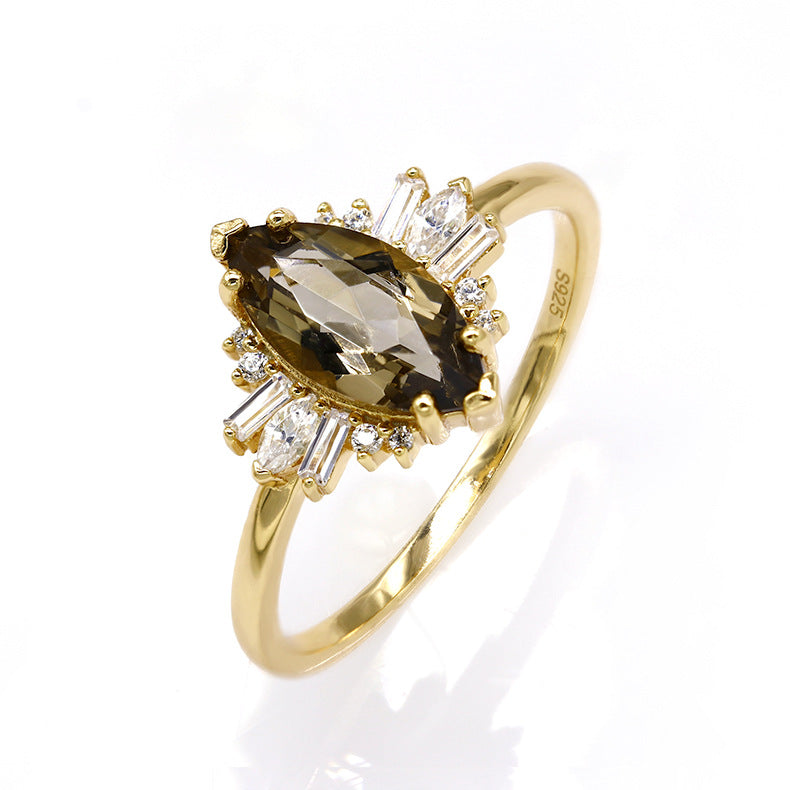 Smoky Radiance Marquise Ring