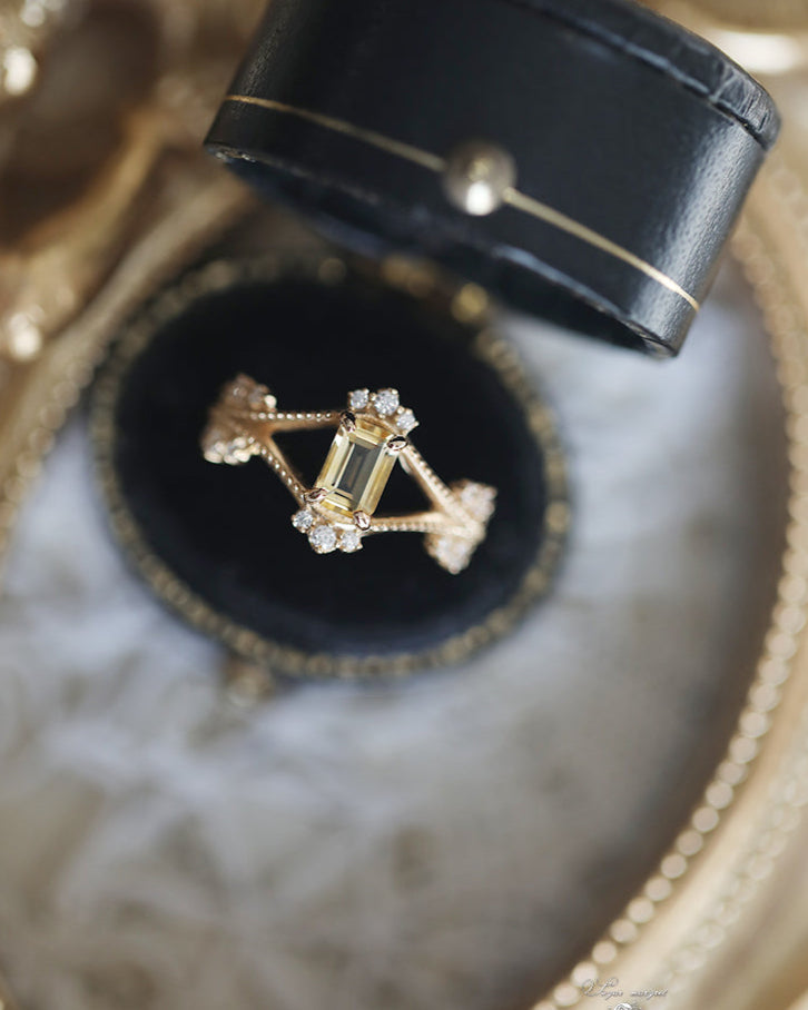 Vintage Citrine Crown Ring