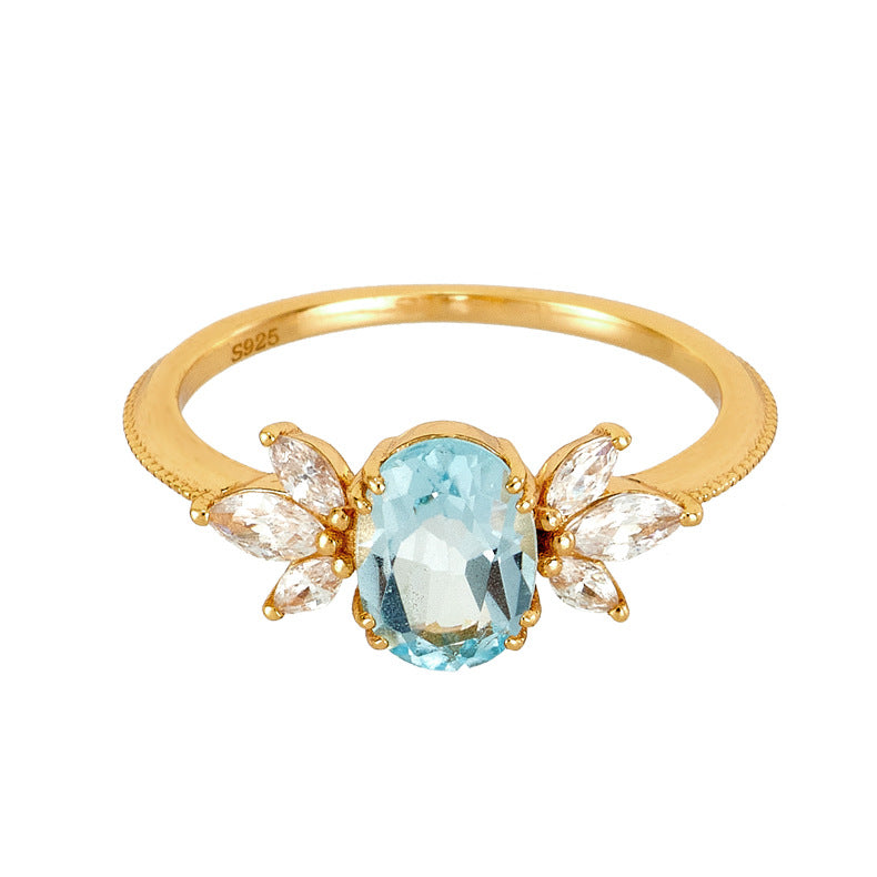 Blue Topaz Bloom Ring