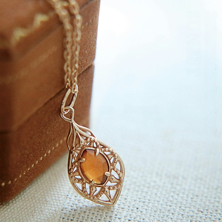 Vintage Ember Garnet Pendant