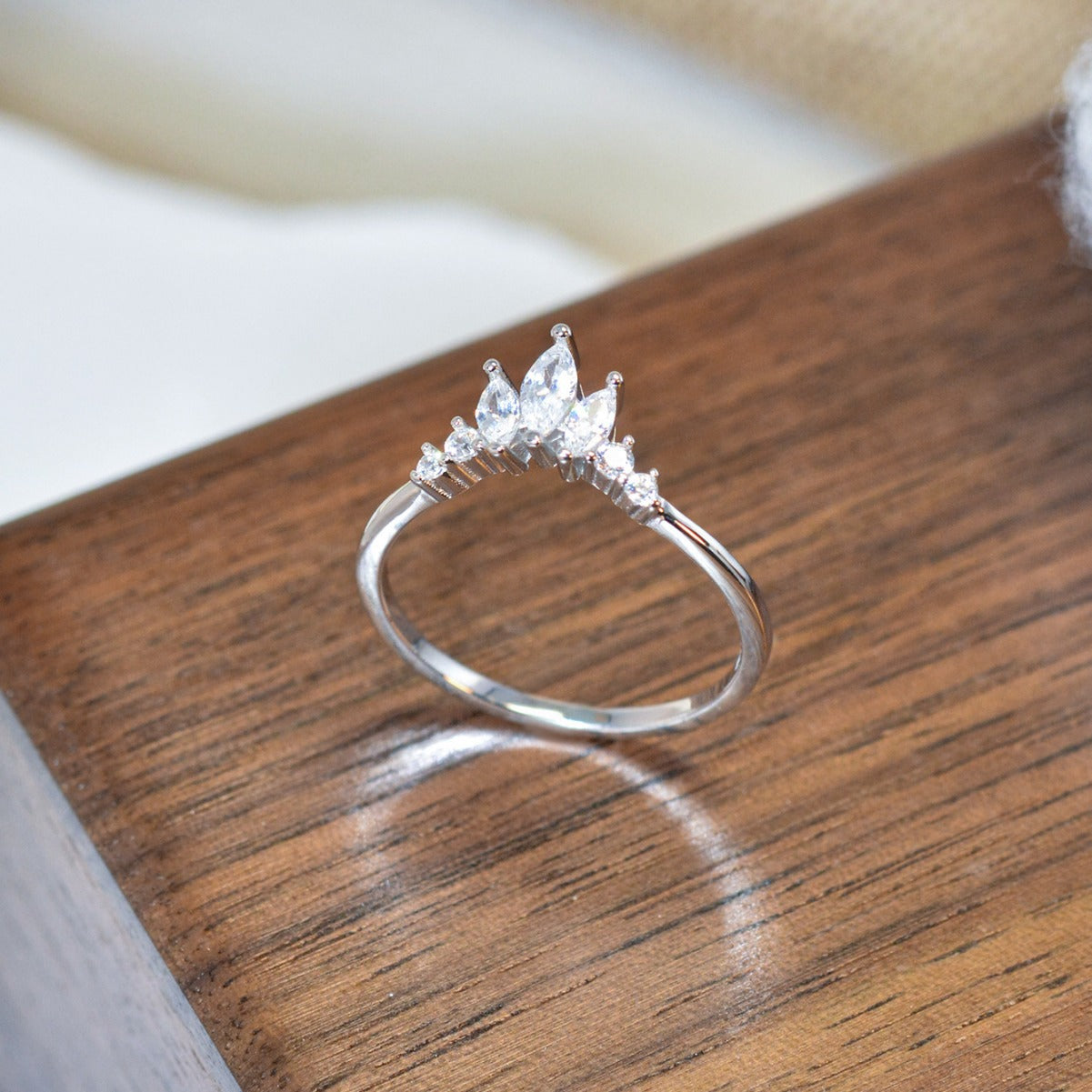 Minimalist Crown Ring in Sterling Silver
