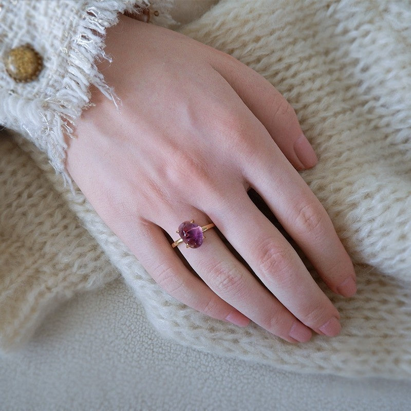 Irregular Amethyst Sterling Silver Ring