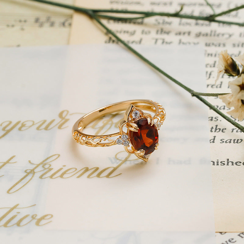 Vintage Crimson Garnet Ring