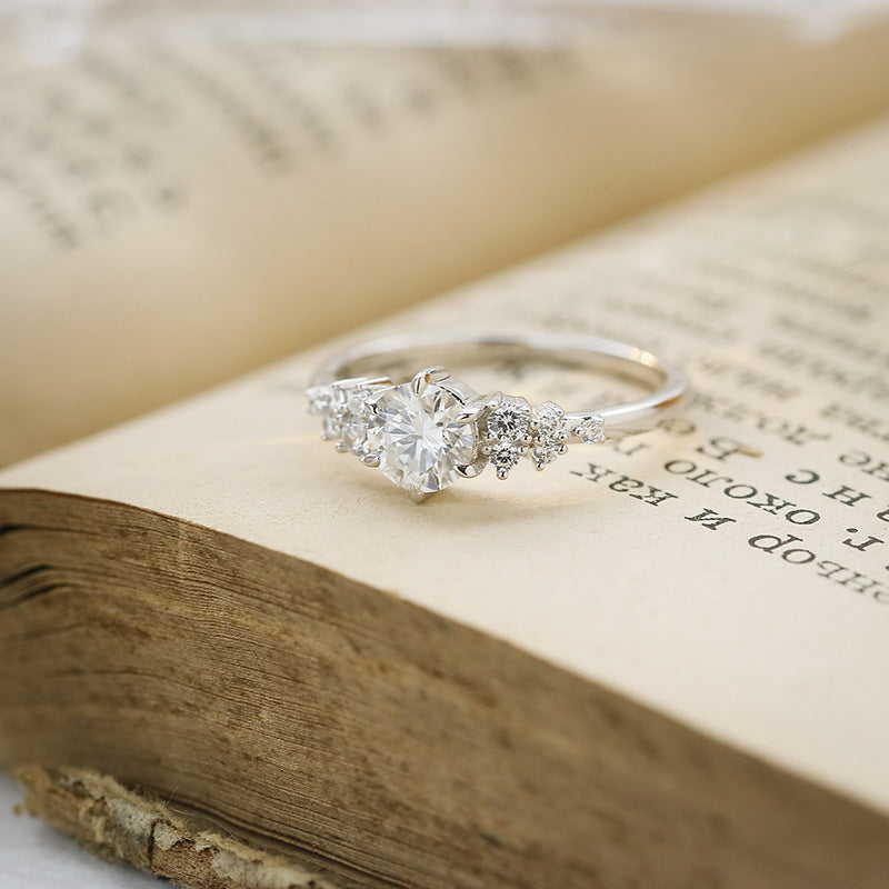 Round Moissanite Cluster Ring