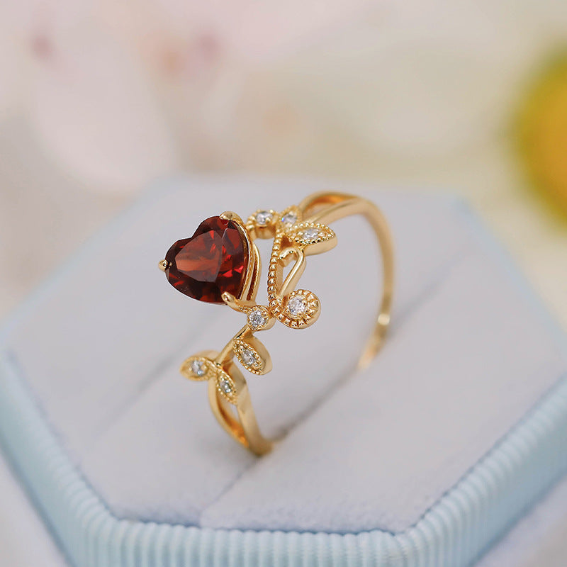 Crimson Vine Garnet Ring